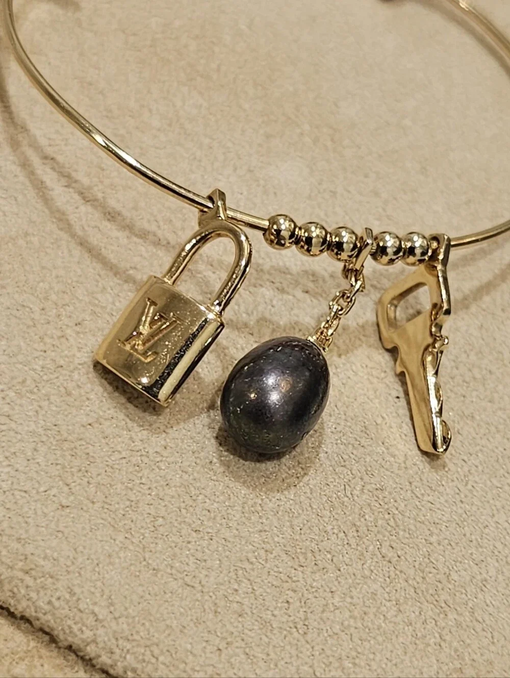 Louis Vuitton 18K Yellow Gold Multi-Charm Hoop Earrings